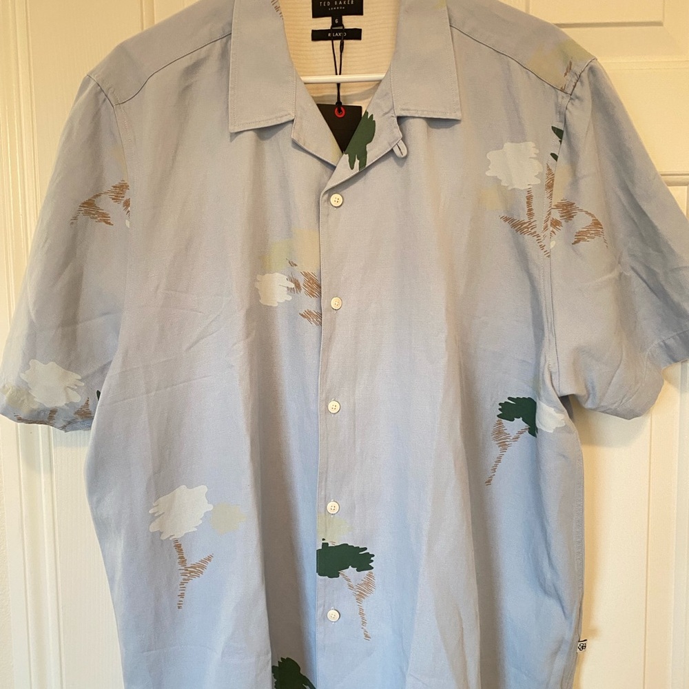 TED BAKER Light Blue Patterned Men's Shirt